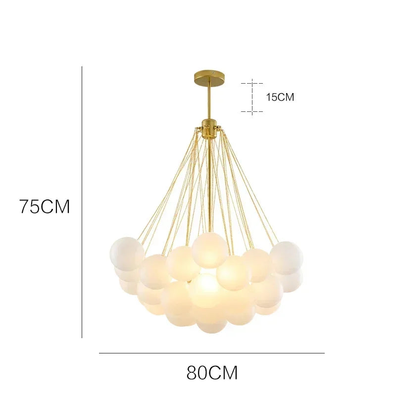 Afralia™ Scandinavian Bubble Glass Chandelier Pendant Light E27 Bulb