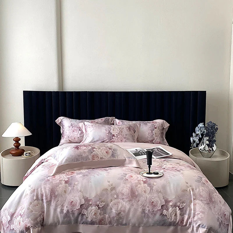 Afralia™ Eucalyptus Fiber Flowers Print Bedding Set - Soft Silky Cool Feel