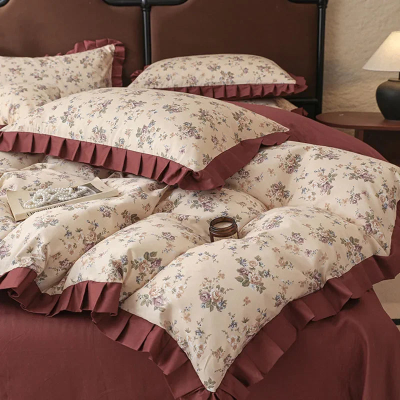 Afralia™ Princess Cotton Bedding Set - All Seasons Comforter Kit