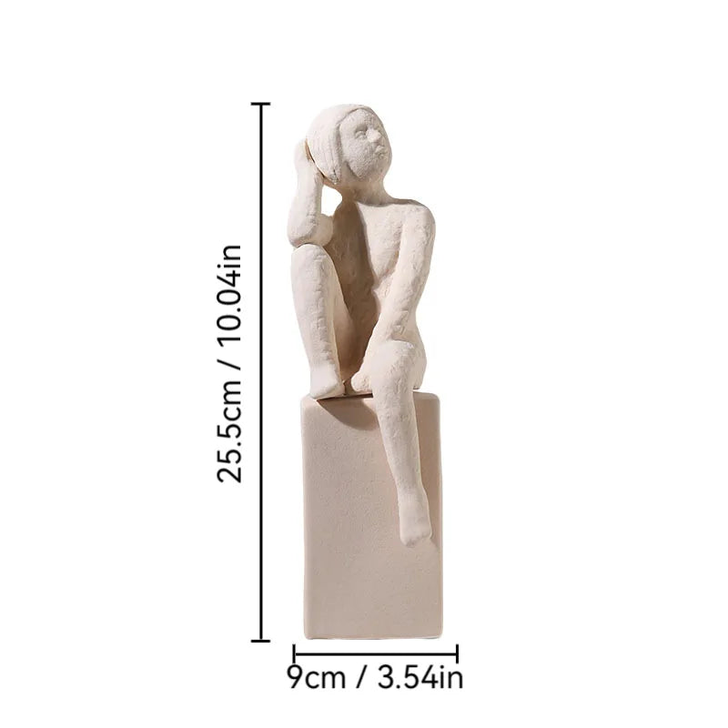 Afralia™ Abstract Family Character Ceramic Sculpture Desk Decoration