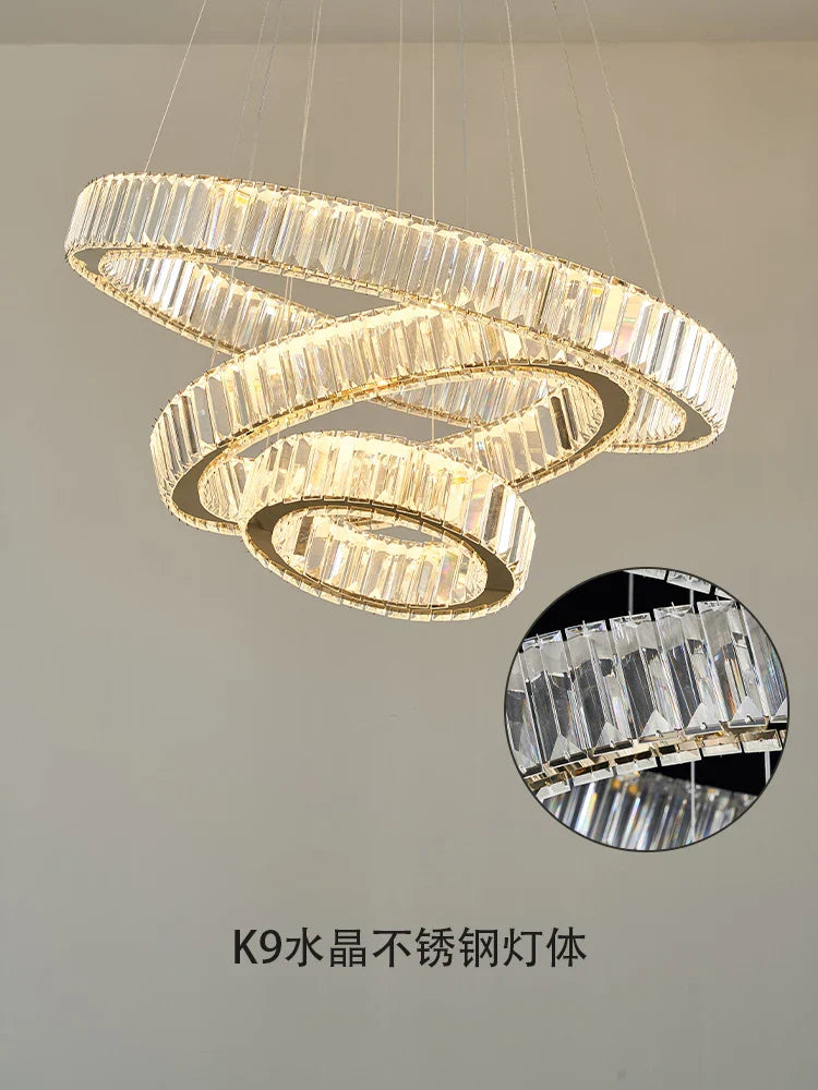 Afralia™ Crystal Chandelier: Modern Luxury LED Ceiling Pendant Light for Living Room and Building Hall