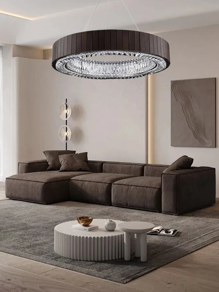 Afralia™ Gray Glass Large Ceiling Pendant Light for Vintage High-ceiling Stairwell Lobby