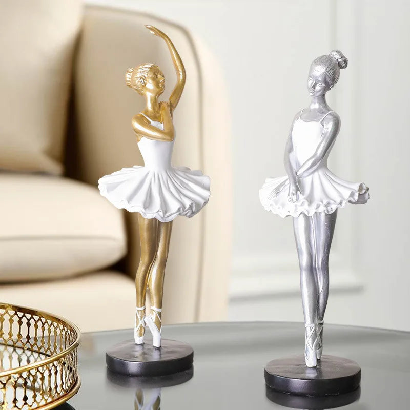 Afralia™ Nordic Ballet Dance Girl Showpiece - Creative Dancer Figurine for Home Decor