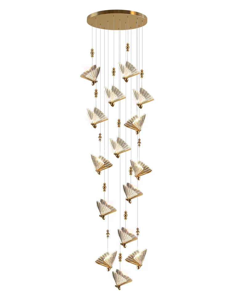 Afralia™ Butterfly Acrylic Chandelier Modern Ceiling Light Pendant Lamp for Living Room