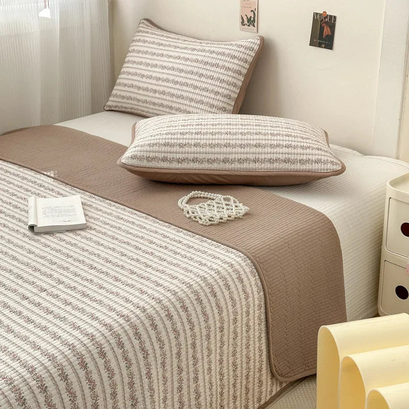 Afralia™ Double-Sided Cotton Bed Cover Quilted Tatami Mat, Soft & Anti-Slip Mattress