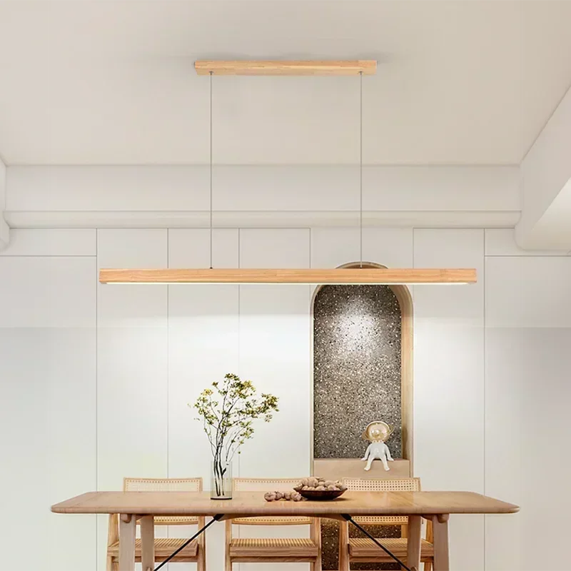 Afralia™ Wood LED Pendant Chandelier for Living Dining Room Kitchen
