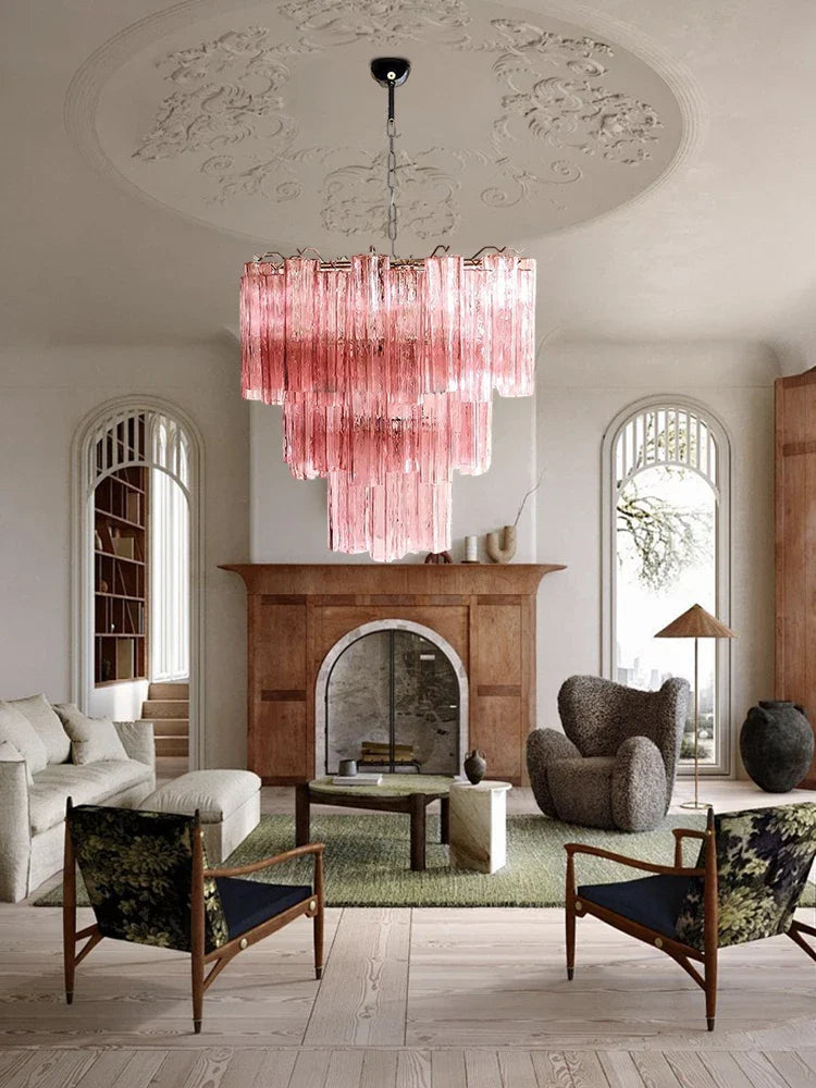 Afralia™ Glass Tube LED Chandelier - Dimmable Hanging Light for Dining Room