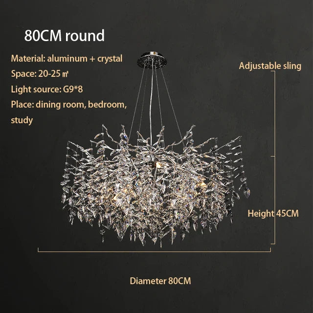 Afralia™ Crystal Chrome Chandelier: Luxury Pendant Lamp for Living Rooms, Villas, and Restaurants