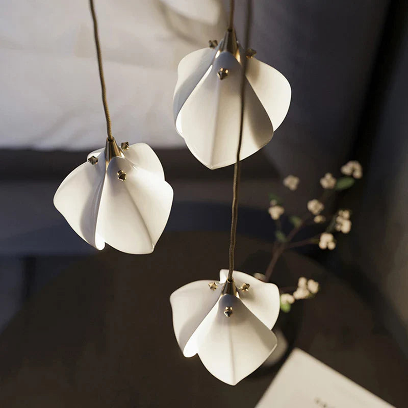 Afralia™ Petals G9 LED Pendant Light: Modern Ceramics Lustre for Hotel Lobby, Villa, Living Room, Stairs