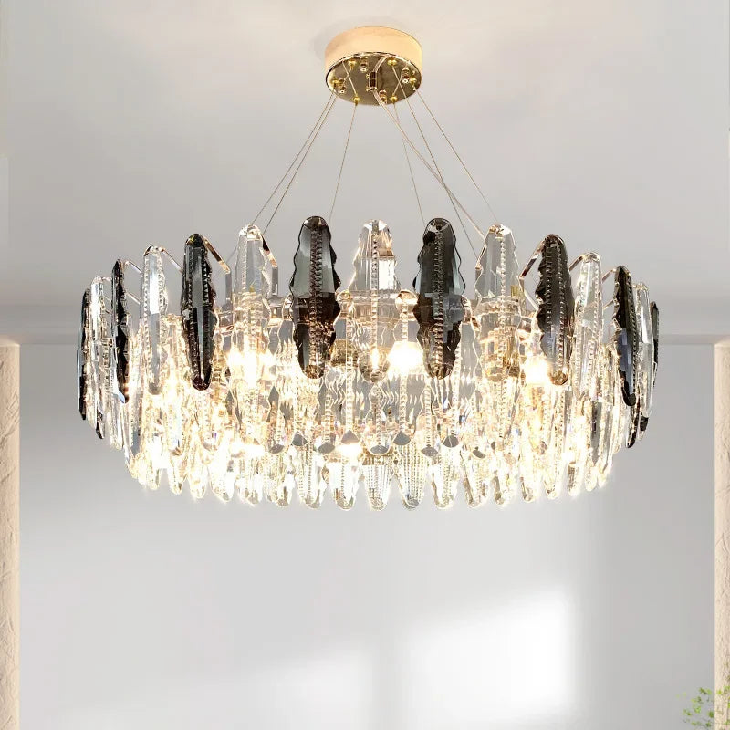 Afralia™ Diamond Crystal Chandelier Pendant Lamp LED Lighting for Elegant Living Room