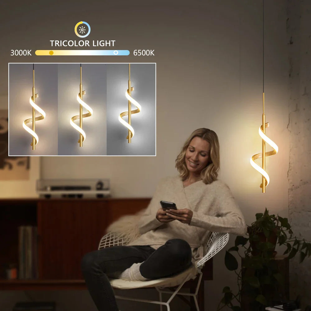 Afralia™ LED Pendant Light for Bedroom Dining Room Bedside Decorative Hanging Lamp