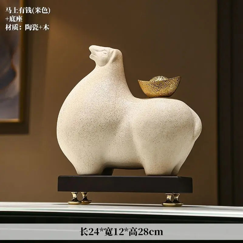 Afralia™ Horse Sculpture Figurine for Home Decor & Tabletop Ornament