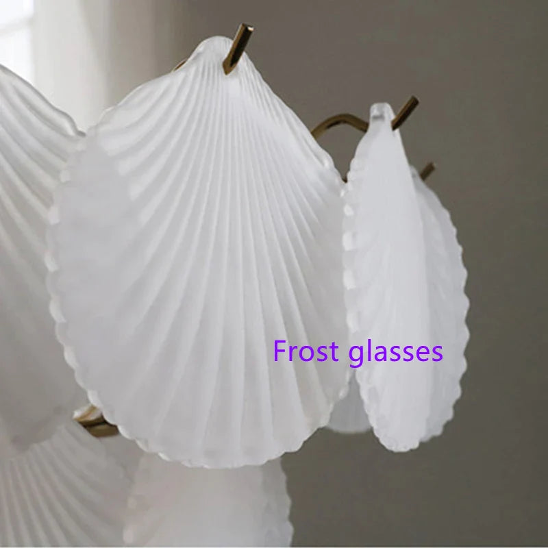 Afralia™ LED Frost Glass Shell Chandelier for Home Decor and Lighting