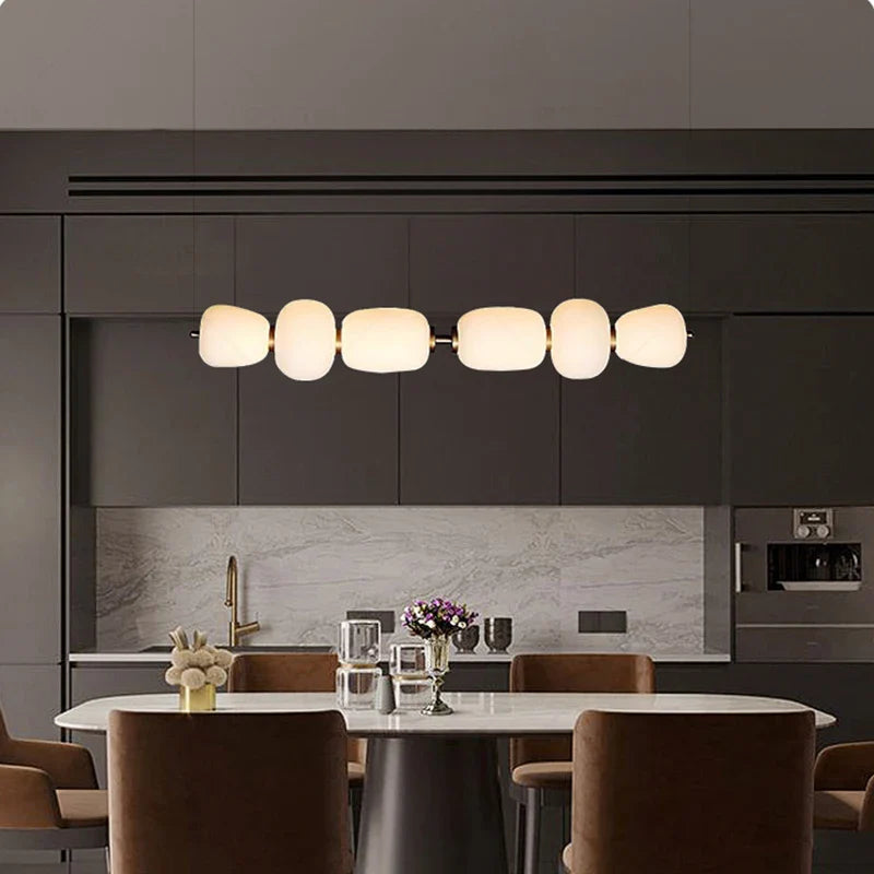 Afralia™ Milky White Glass Pendant Lamp: Modern Nordic LED Hanging Light for Dining, Living Room, Kitchen.