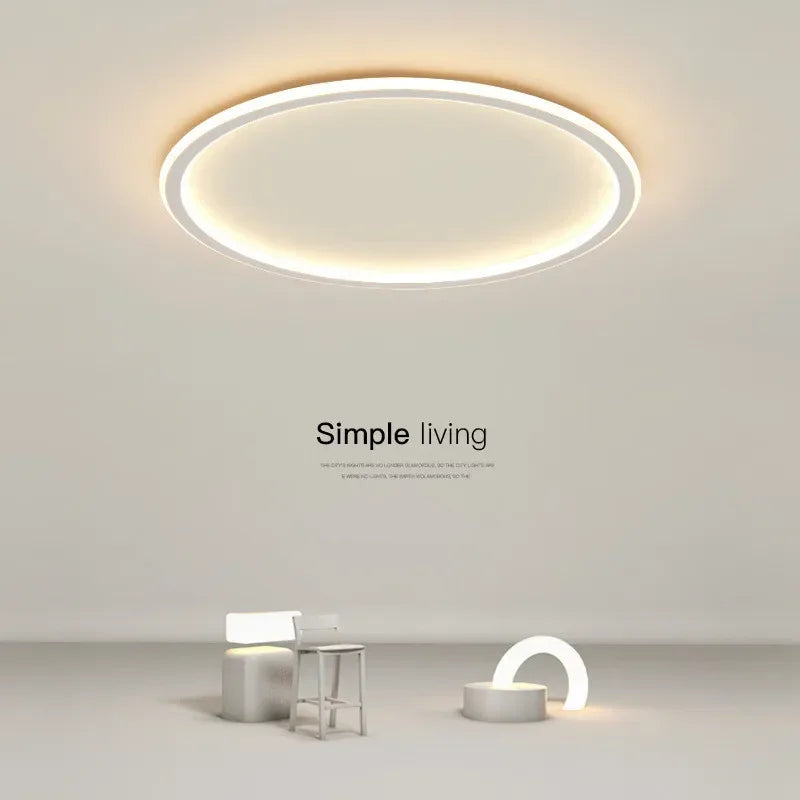 Afralia™ Modern Round LED Ceiling Lights Iron Mounted Dimmable Indoor Lighting