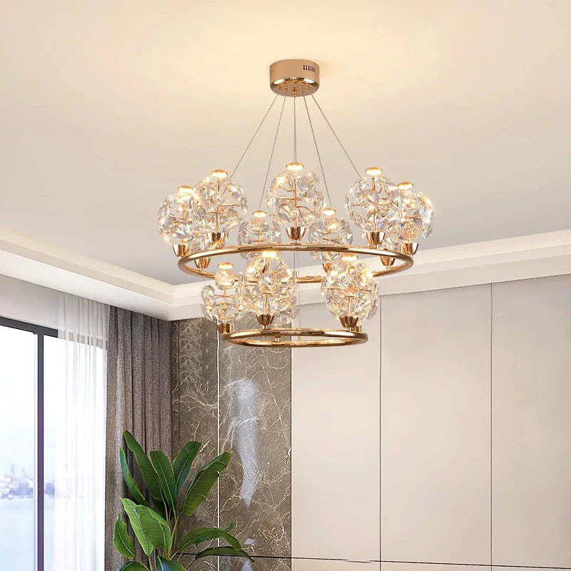 Afralia™ Modern LED Chandelier Ceiling Lamp for Living Room Lighting