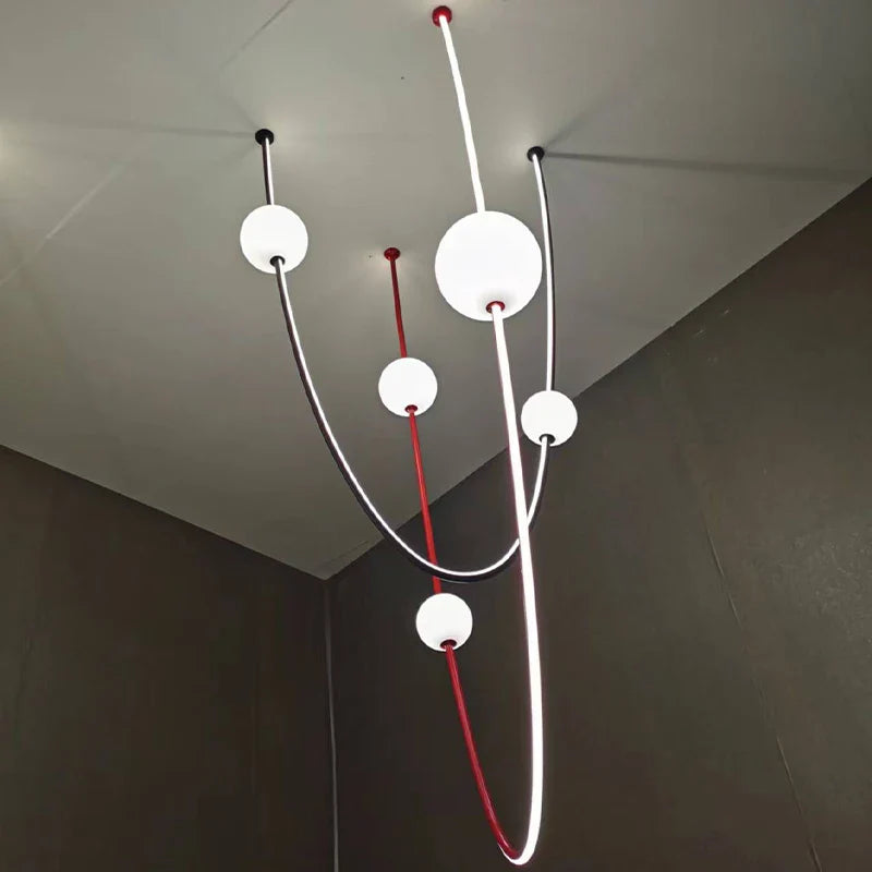 Afralia™ Colorized LED Dimmable Ceiling Chandelier - 2025 Trend Hanging Lamps