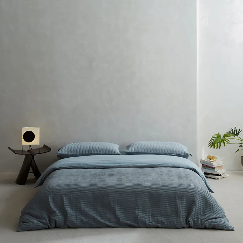 Afralia™ Ripple Jacquard Cotton Bedding Set, Color Blocking Quilt Set Twin King Queen