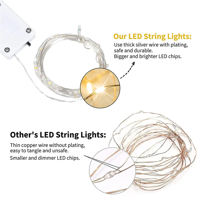 Afralia™ Copper Wire Fairy Lights for Christmas Tree Wedding Party