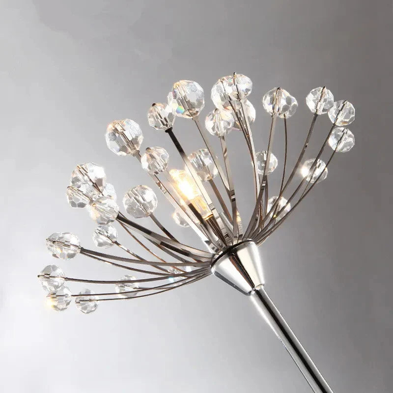 Afralia™ Crystal Dandelion LED Floor Lamp for Living Room Bedroom Decor