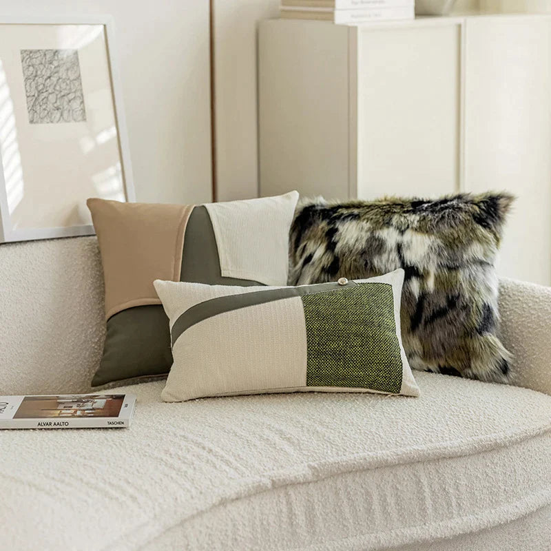 Afralia™ Modern Simplicity Patchwork Cushion Cover 30x50cm for Living Room