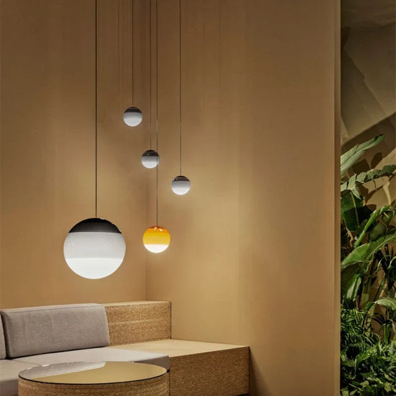 Afralia™ Gradient Glass Dome Pendant Lamps for Modern Interiors