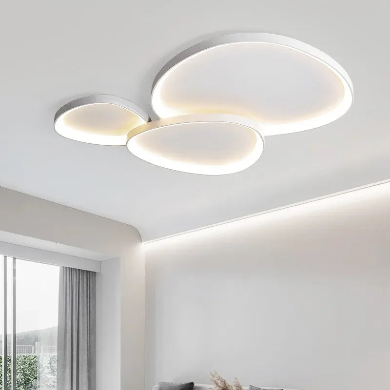 Afralia™ Nordic LED Ceiling Chandelier, Dimmable Black Stone Design for Living Room and Bedroom