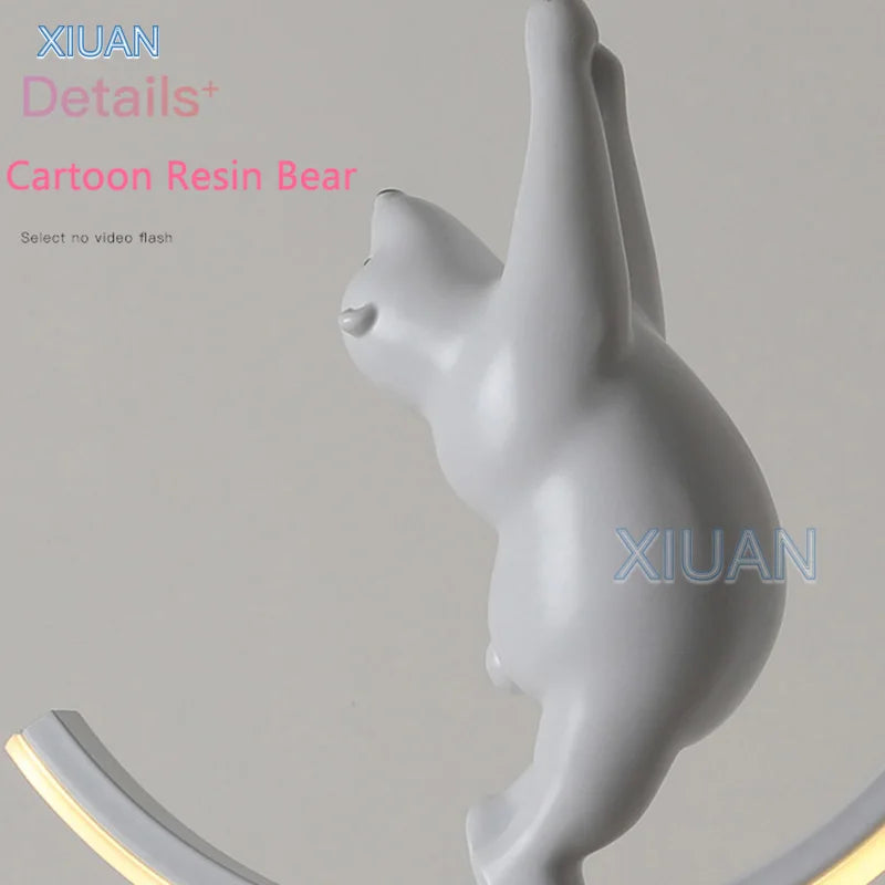 Afralia™ Kids Unicorn Pendant Lamps White Bear Pink Elephant Chandeliers