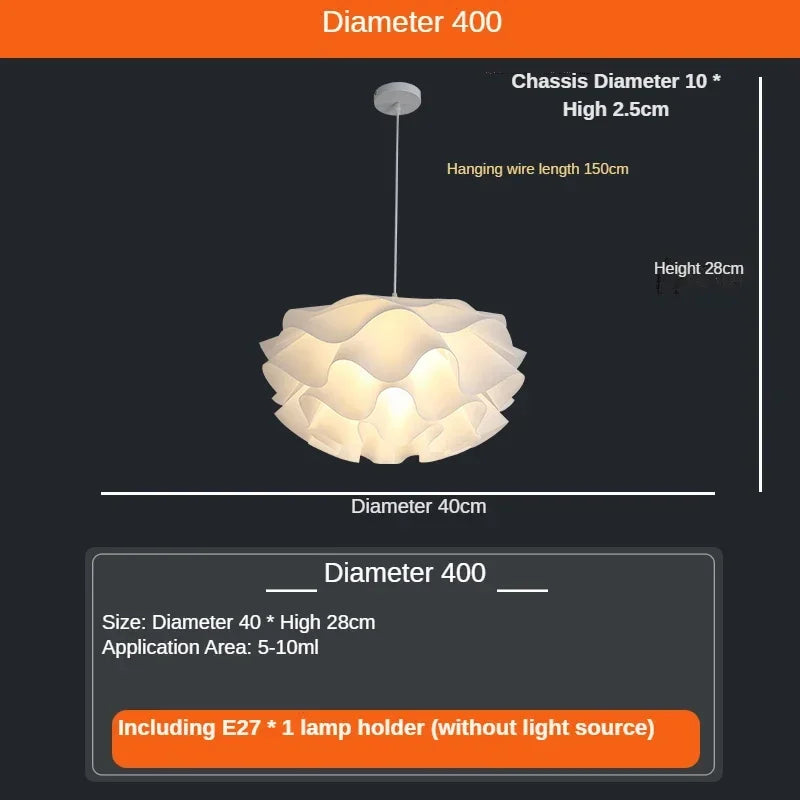 Afralia™ White Acrylic Flower Pendant Chandelier for Bedroom Living Dining LED Lighting