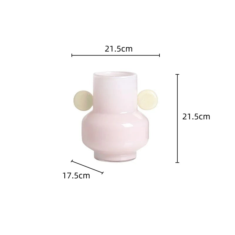 Afralia™ Glass Vase with Ears: Floral Arrangement Accessory