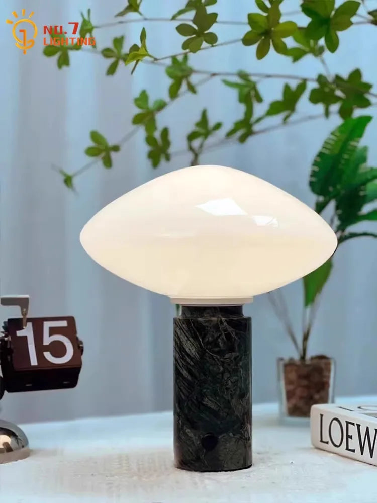 Afralia™ Green Marble LED Table Lamp Nordic Minimalist Design