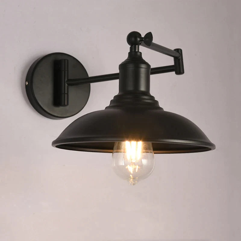 Afralia™ Vintage Folding Arm Wall Lamp for Bedroom Living Room Study Reading Light