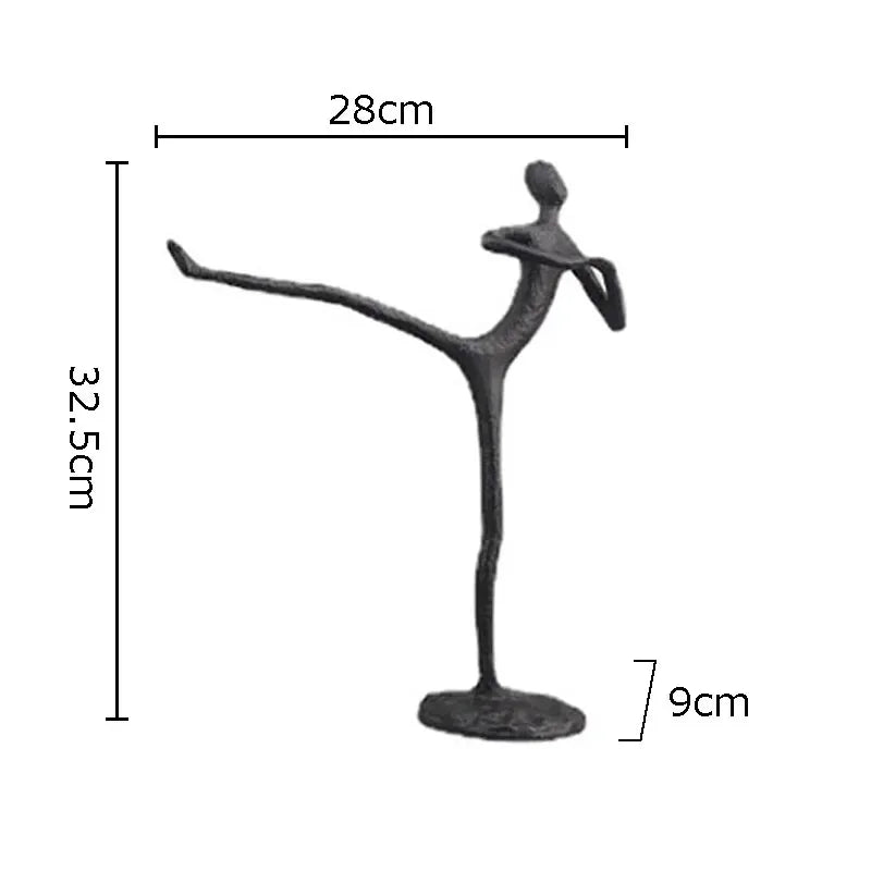 Afralia™ Abstract Cast Iron Acrobatics Sculpture Desk Decoration Slender Figures