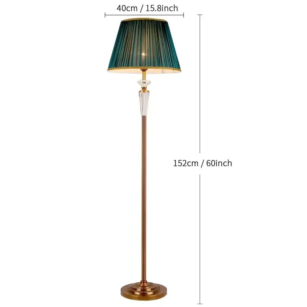 Afralia™ Crystal Floor Lamp - European Retro Living Room & Bedroom Stand Light