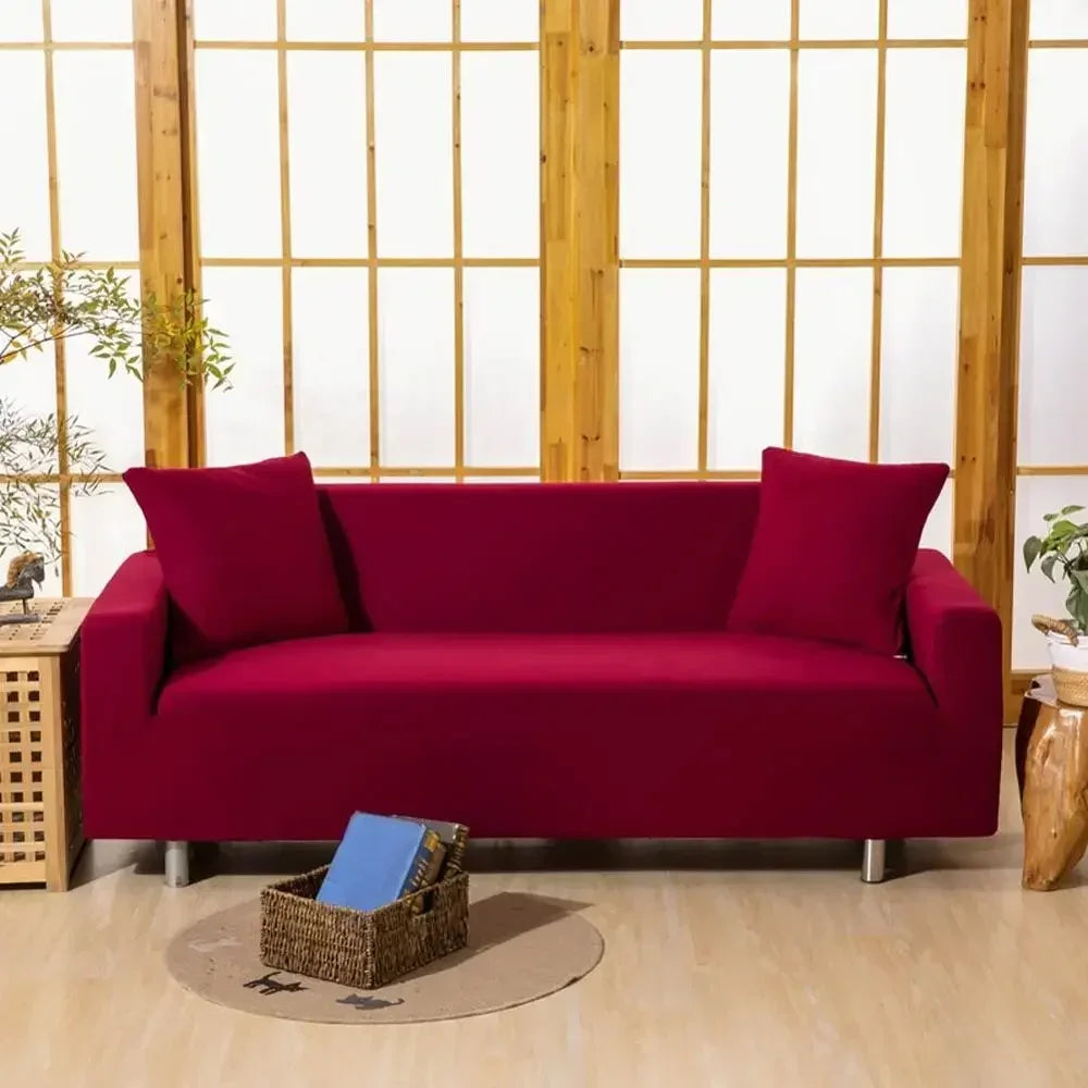 Afralia™ Stretch Sofa Covers - Solid Slipcover for Sofa, Chair, Loveseat & L Shape Sofas