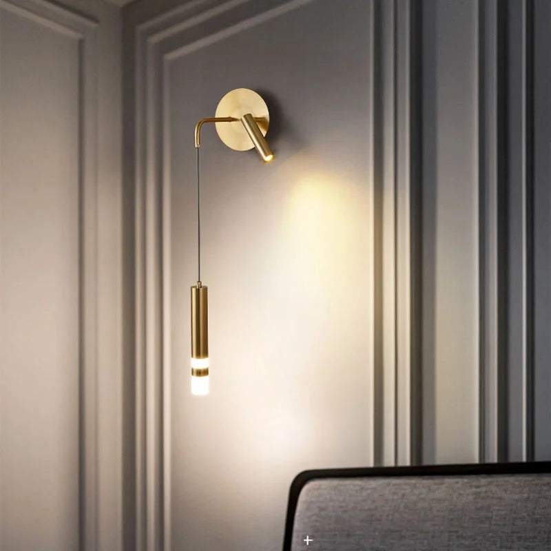 Afralia™ Gold LED Wall Lamp: Luxurious Nordic Spotlight for Home Bedside, Living Room, Bed Wall Light