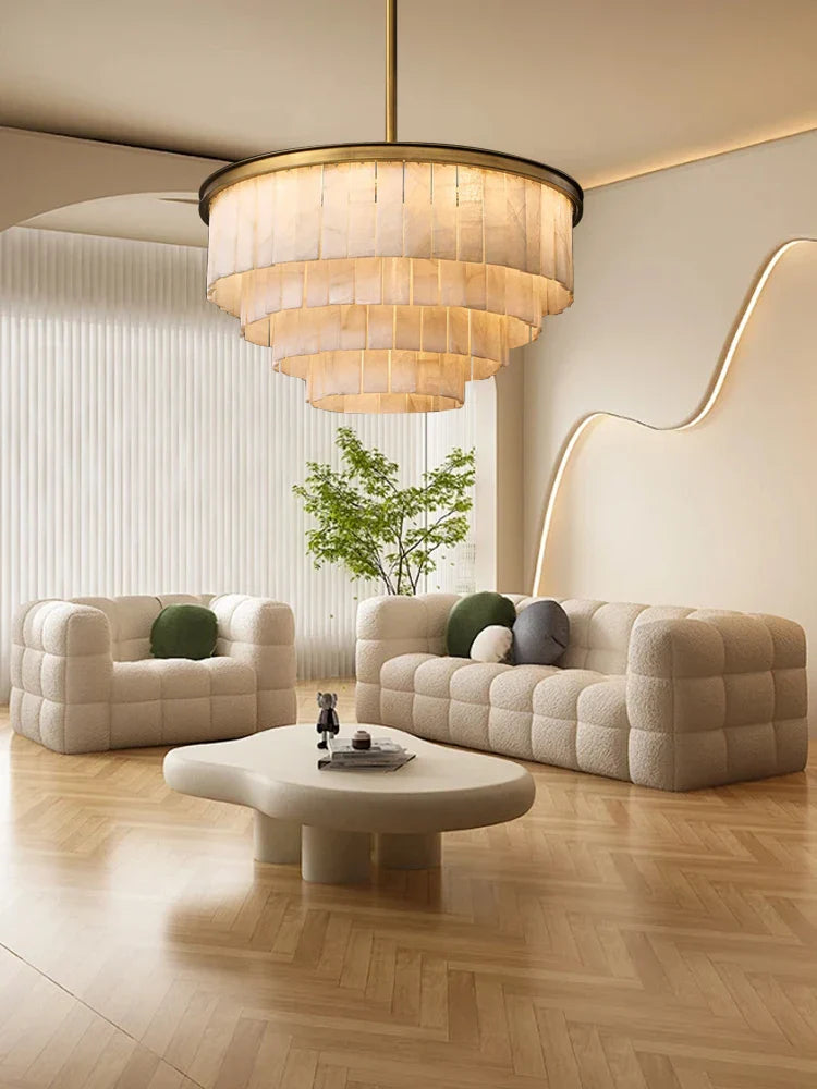 Afralia™ Marble Bronze Copper Chandelier: Modern Luxury Rectangle Dining Table Decor.