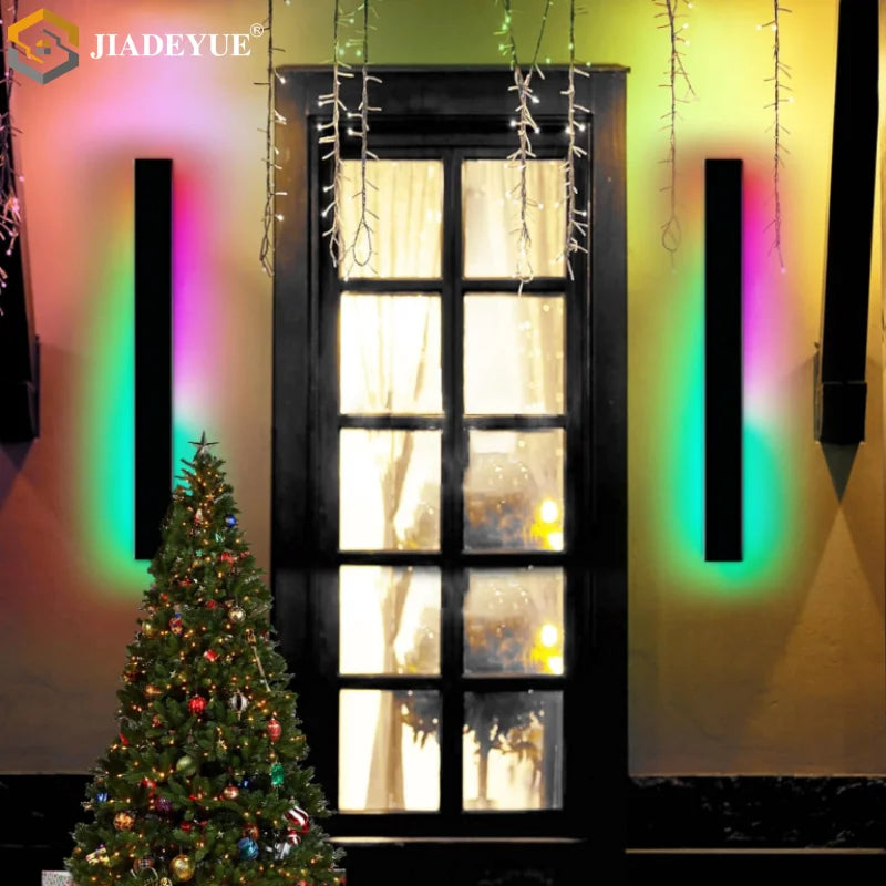 Afralia™ RGB Long Wall Lamp: Smart Remote Control, Indoor/Outdoor, IP65, Christmas, Home Decor
