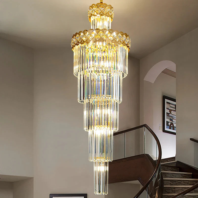 Afralia™ Light Luxury Crystal Chandelier for Elegant Villa Living Room & Hotel Lobby