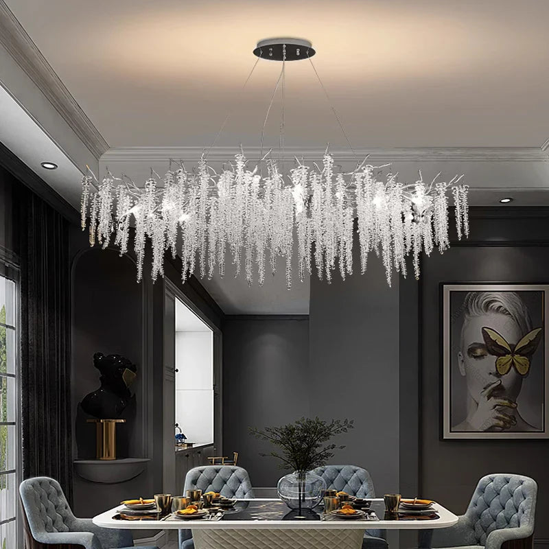 Afralia™ Luxury Crystal Ceiling Chandelier Living Room Dining Room Decoration