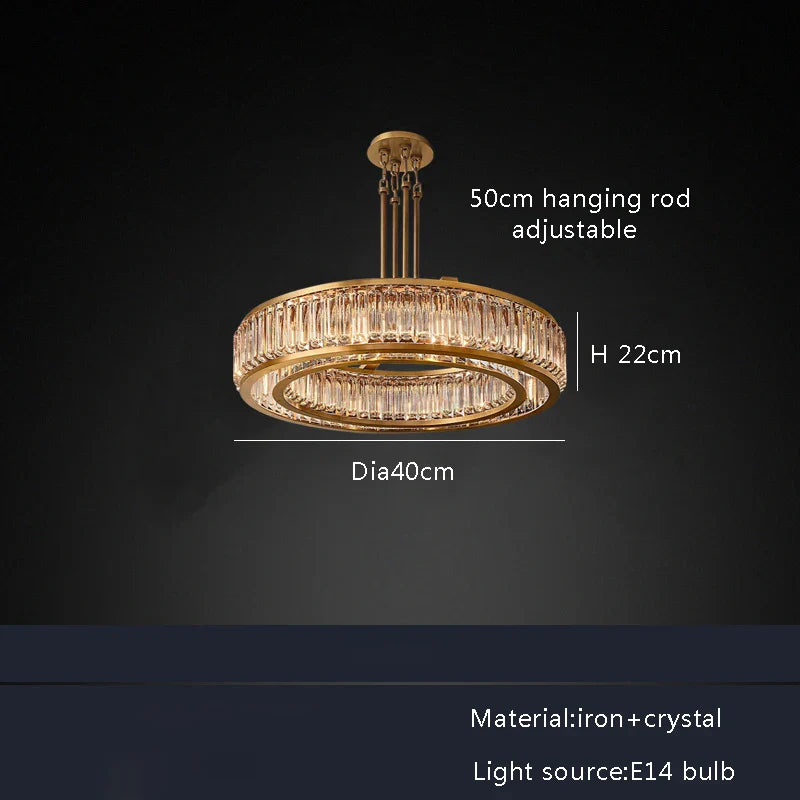 Afralia™ Gold Crystal Ceiling Chandelier LED Light Fixture for Luxury Home Decor