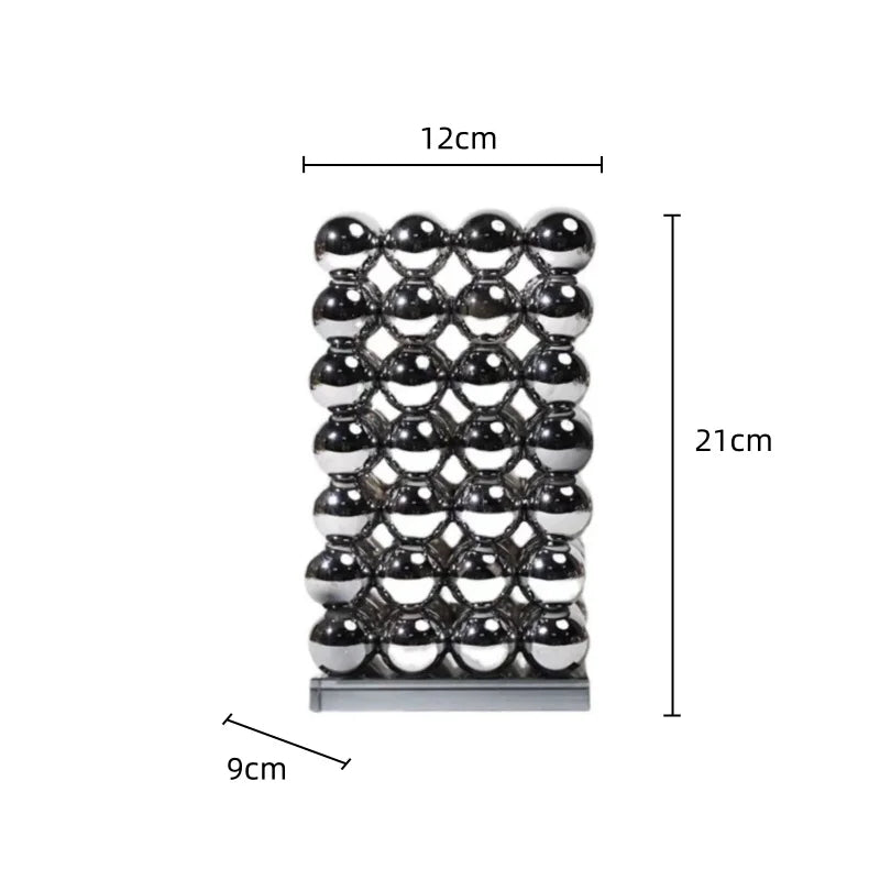 Afralia™ Geometric Crystal Ball Silver Ball Glass Vase, Home Decoration Accessories