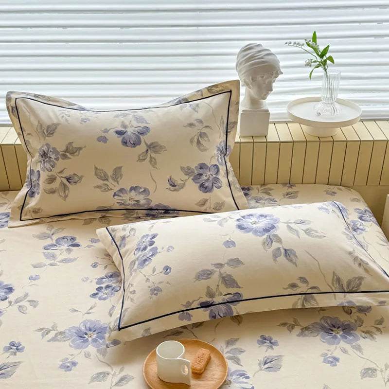 Afralia™ Cooling Cotton Flower Print Bed Cover Matress Protector