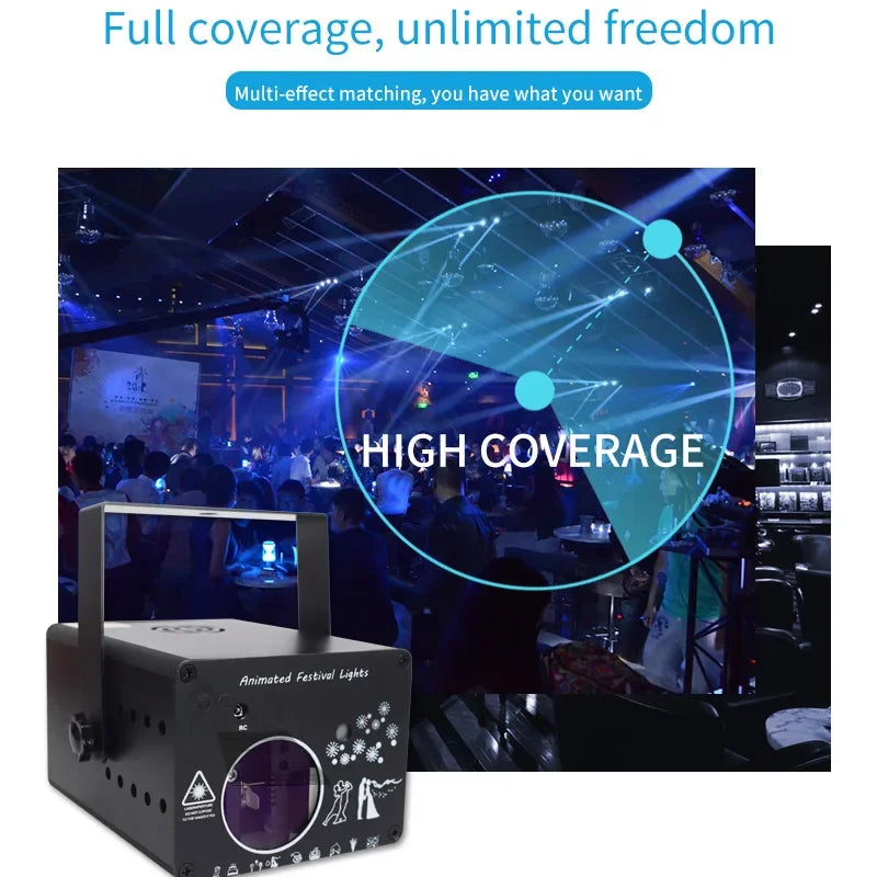 Afralia™ 3D Animation Laser Projection Light for Christmas Bar KtV Stage DJ Disc