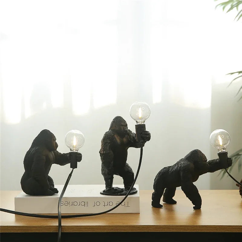 Afralia™ Nordic King Kong Resin Floor Lamp: Modern, Customizable LED Animal Light