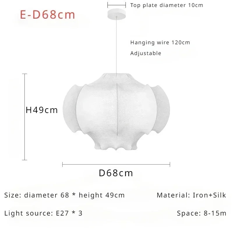 Afralia™ Wabi Sabi Silk Chandelier: Modern Designer Pendant Lighting for Living, Dining & Bedroom