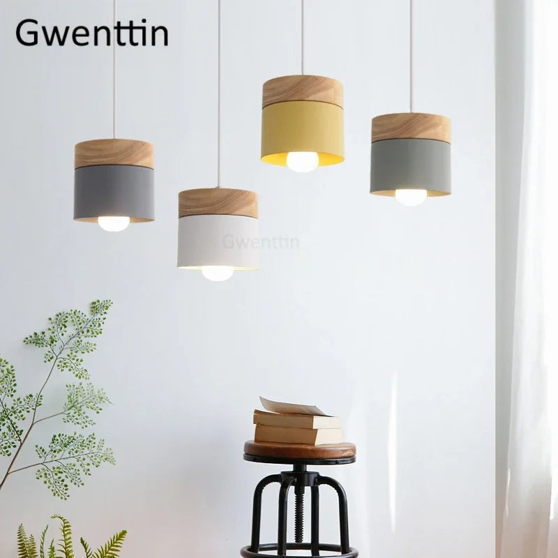 Afralia™ Nordic Macaron LED Pendant Light Fixtures Industrial Kitchen Luminarias