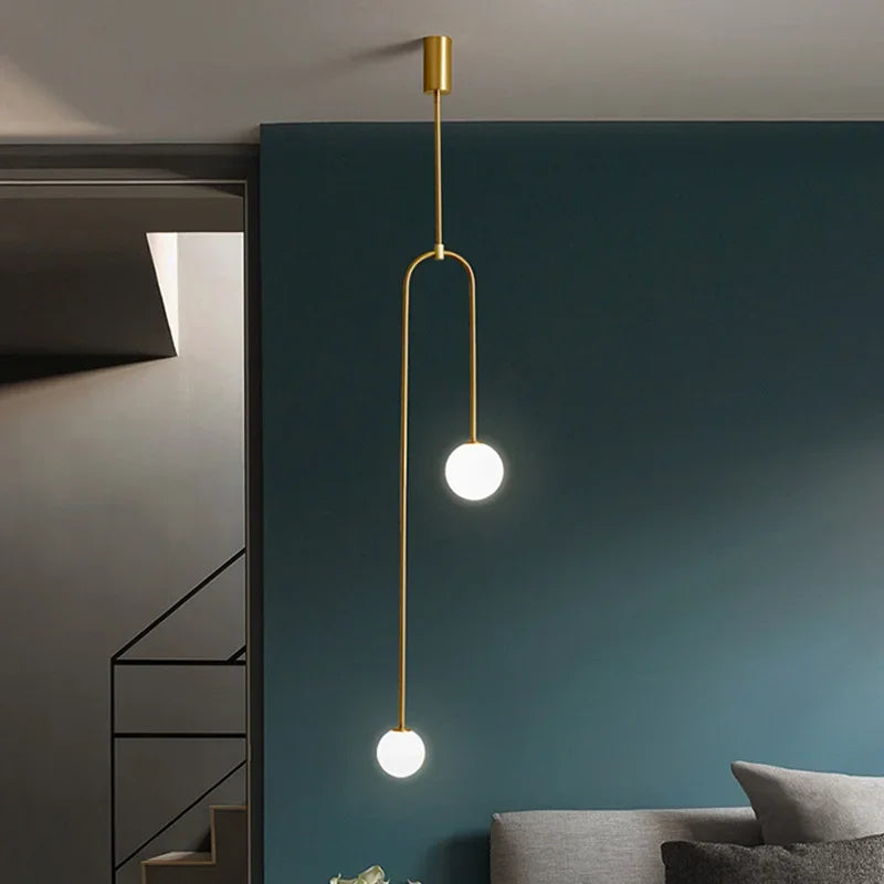 Afralia™ Modern Glass Ball LED Pendant Light for Luxury Living Room Decor