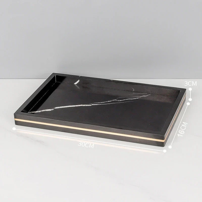 Afralia™ Nero Marquin Marble Bathroom Set with Gold Accents