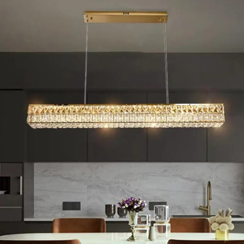 Afralia™ Crystal Chandelier Stainless Steel LED Pendant Light for Modern Luxury Décor